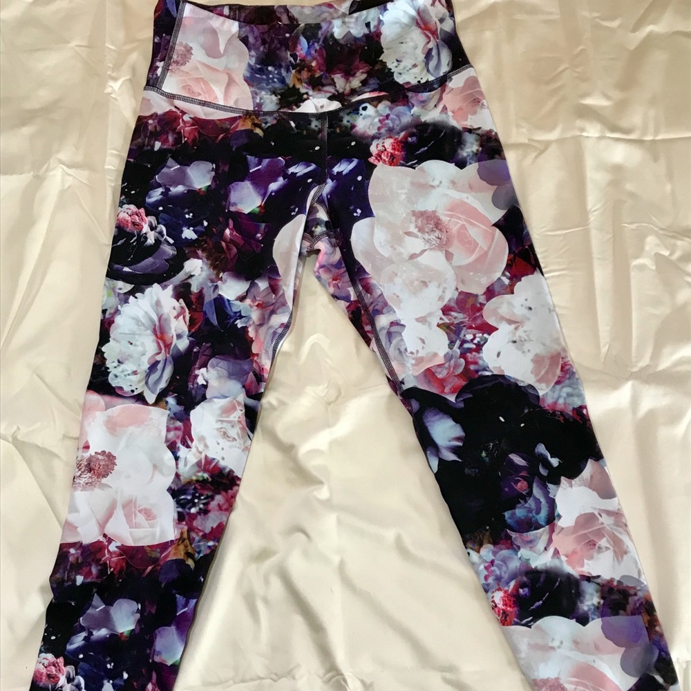 Vibrant floral yoga pants